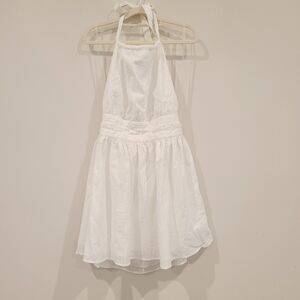 Wild Fable Whitw Cotton Open Back Halter Mini Dress